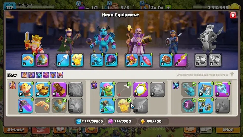 Clash of Clans Accounts Lv 117|TH 13 - BH 6 Lvl 117 | Limited Skin | BK48- image 11