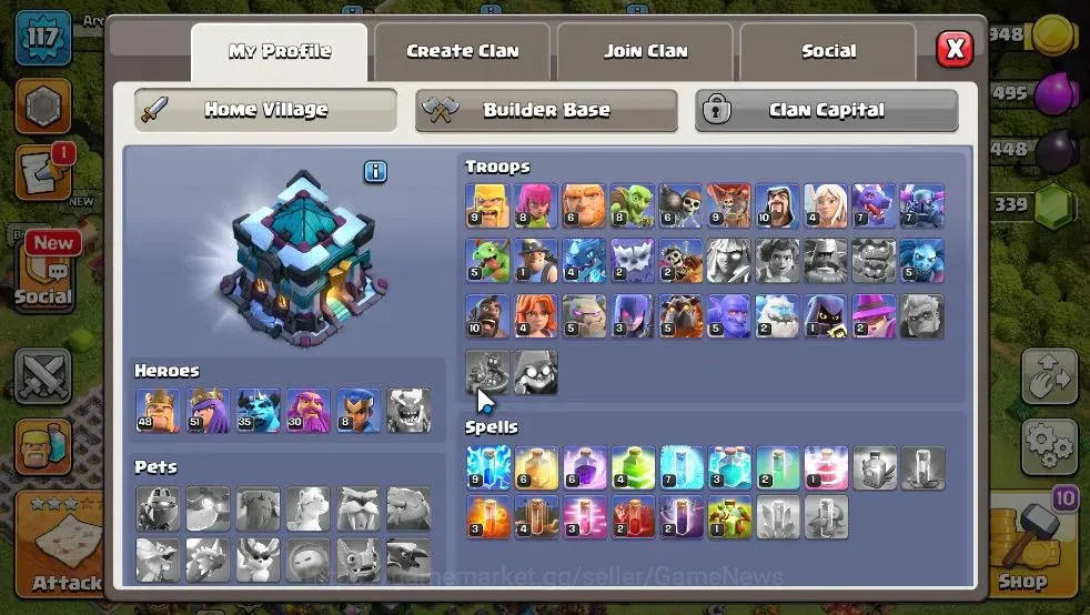 Clash of Clans Accounts Lv 117|TH 13 - BH 6 Lvl 117 | Limited Skin | BK48- image 3