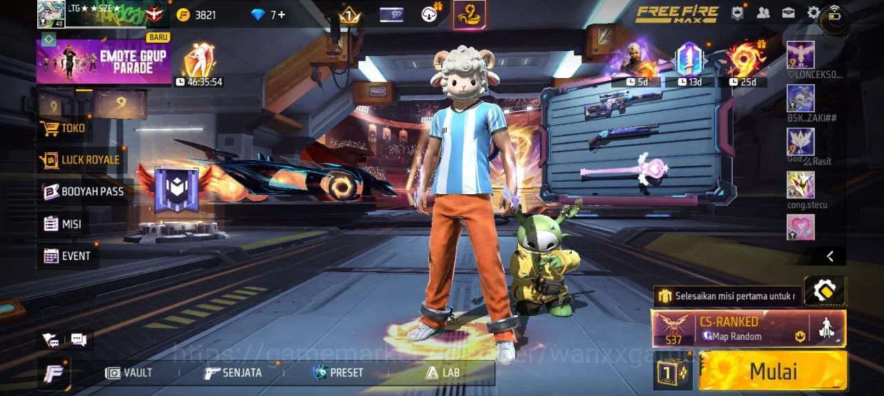 Free Fire Accounts Indonesia | AKUN LVL 40 SG MAMBAH VAULT 23 EMOTE 5 FIST 1 TAS 6 SKYWING 1 WEAPON 30 | W810 1