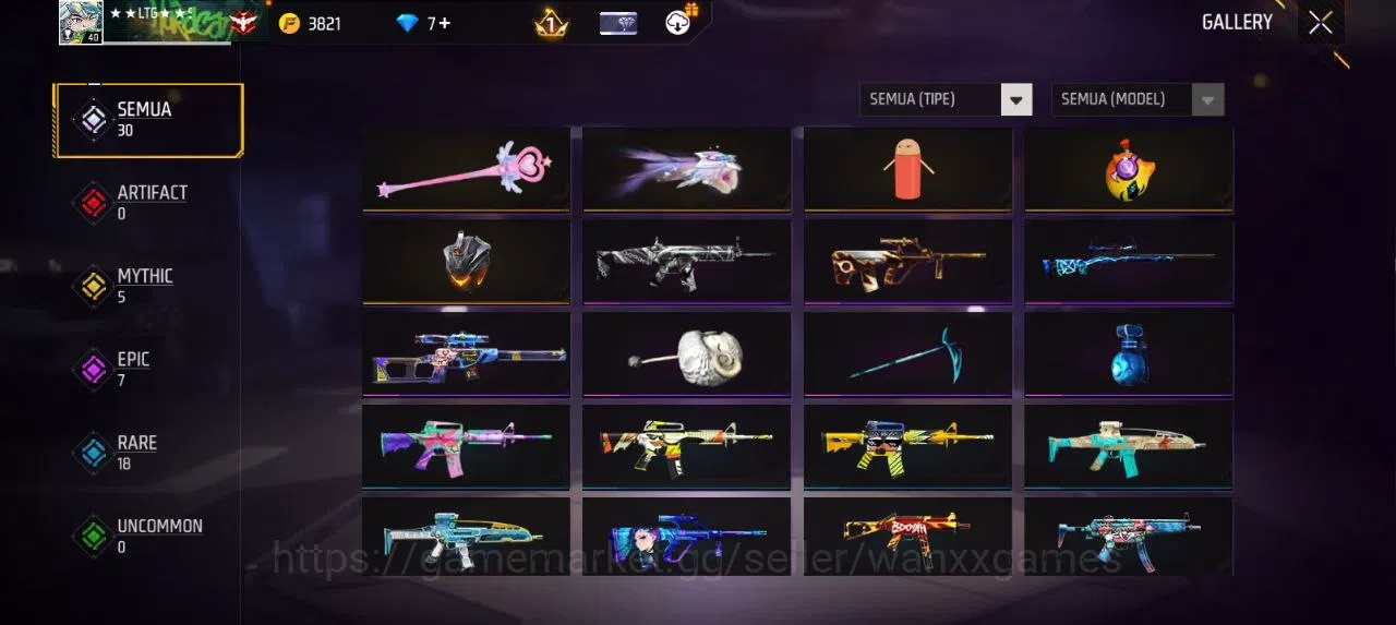 Free Fire Accounts Indonesia | AKUN LVL 40 SG MAMBAH VAULT 23 EMOTE 5 FIST 1 TAS 6 SKYWING 1 WEAPON 30 | W810 4