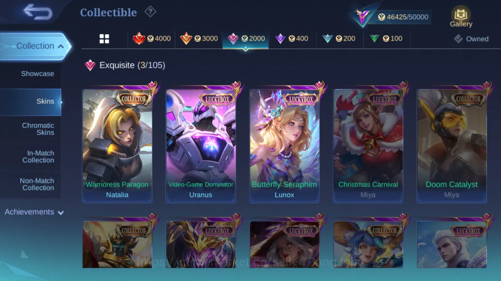 Mobile Legends: Bang Bang Accounts Hero 112 | skin 208  cc natalia | luckybox lunox | image 6