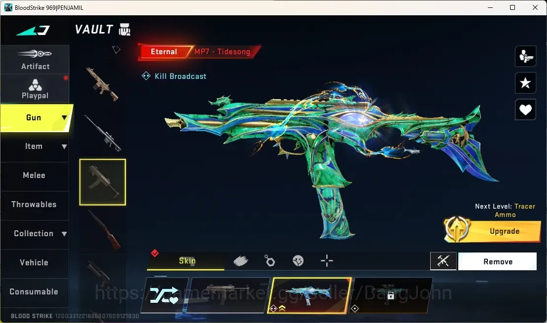 Blood Strike Accounts Others ASIA | 1 Eternal:MP7-Tidesong Lv2|Ultra Melee:The Iron-|2 Collab Guns|1 Limited Gun|6 Ultra 1
