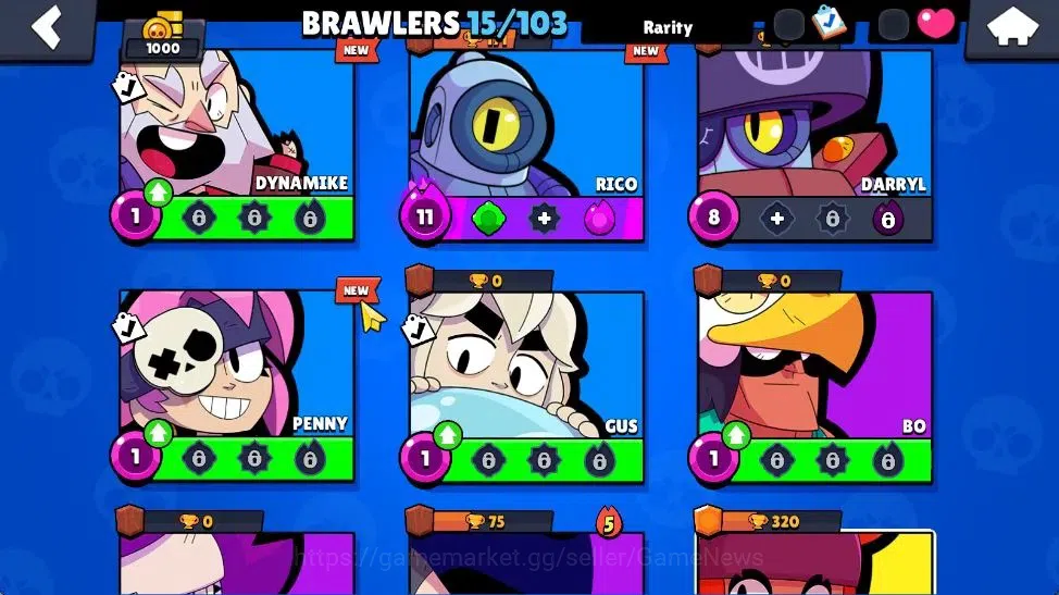 Brawl Stars Accounts 1000 Trophy| 15 Brawler 3 Max Lvl [Shelly,Rico,Amb image 9