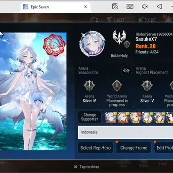 Epic Seven Accounts Starter Global Unverif|Starter|2 ML(C.Lilias,Lisette)|PoH+Bless ON|SS 7,6K,540 MM|Abyss F51|1,9k