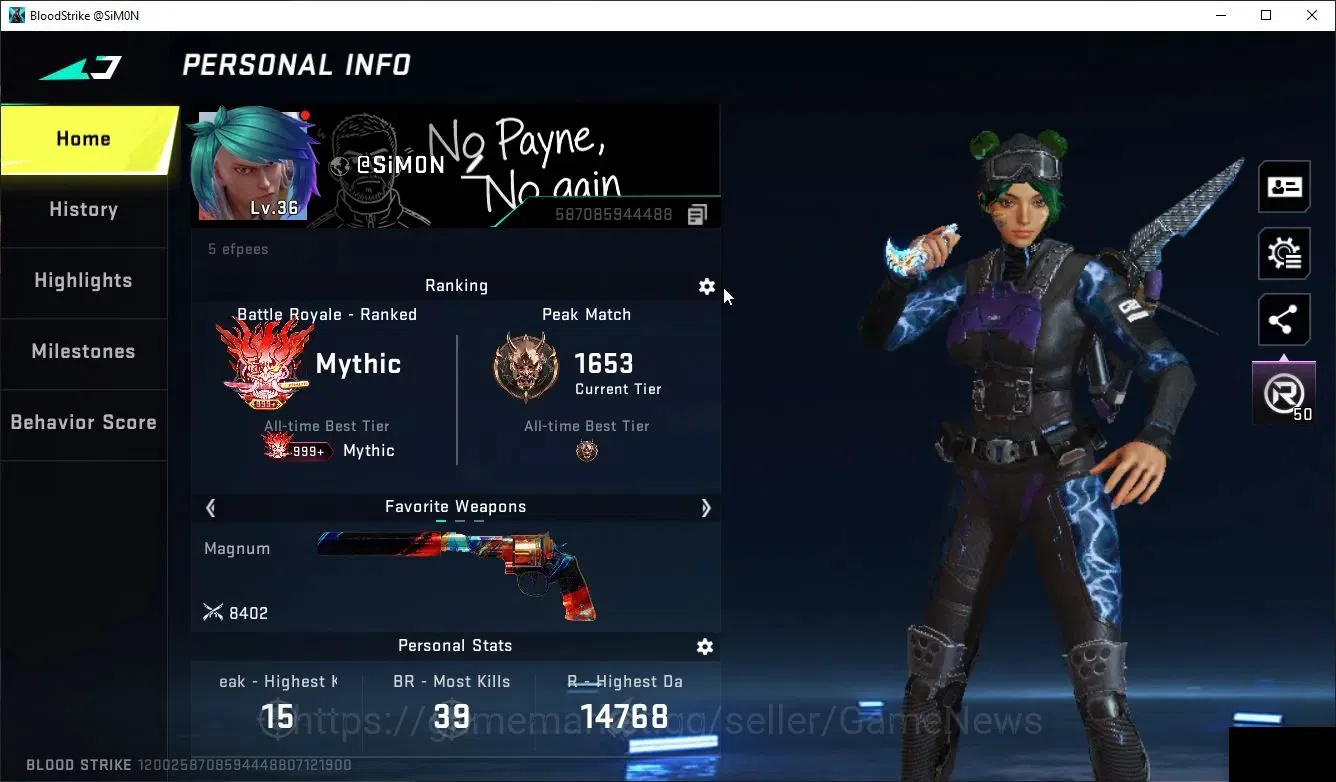 Blood Strike Accounts Collab Skin ASIA|MELEE TalonKnife+Collab ENZO-Kraken,TR MCX|10 ULT[Zero-AgentZ,6 2