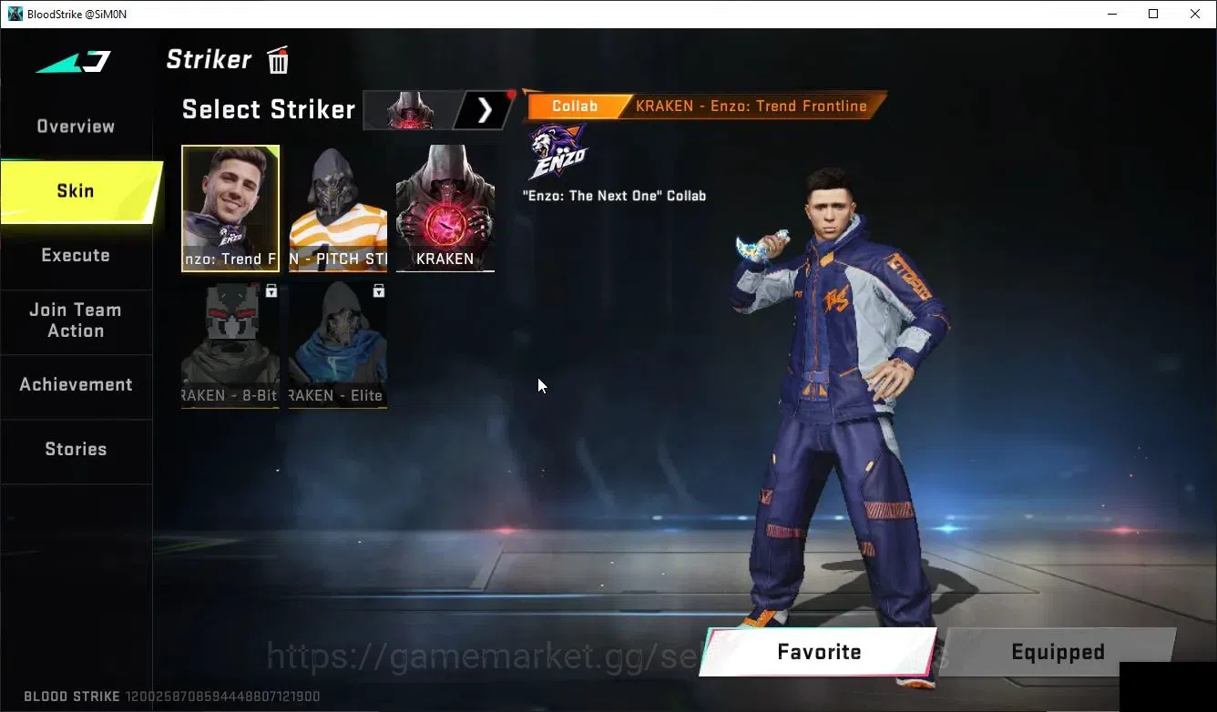 Blood Strike Accounts Collab Skin ASIA|MELEE TalonKnife+Collab ENZO-Kraken,TR MCX|10 ULT[Zero-AgentZ,6 5