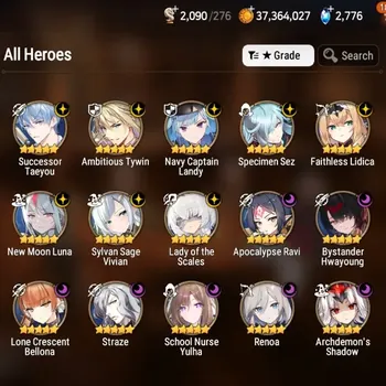 Epic Seven Accounts High-End GLOBAL Unverif|Mor 40|15 ML(School NYulha,LOTScales,Renoa,LC