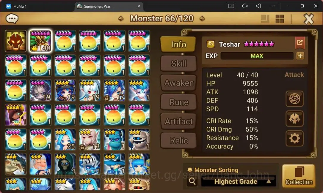 Summoners War: Sky Arena Accounts GLOBAL | NB 5 TESHAR,Starter Gacha 115 12Y+160 11Y image 2