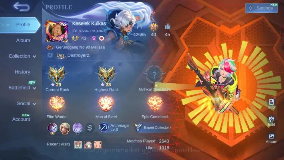 Mobile Legends: Bang Bang Accounts Hero 98|Skin 177|Neo Ling,Annual Haya,Covenant Lyl image 2
