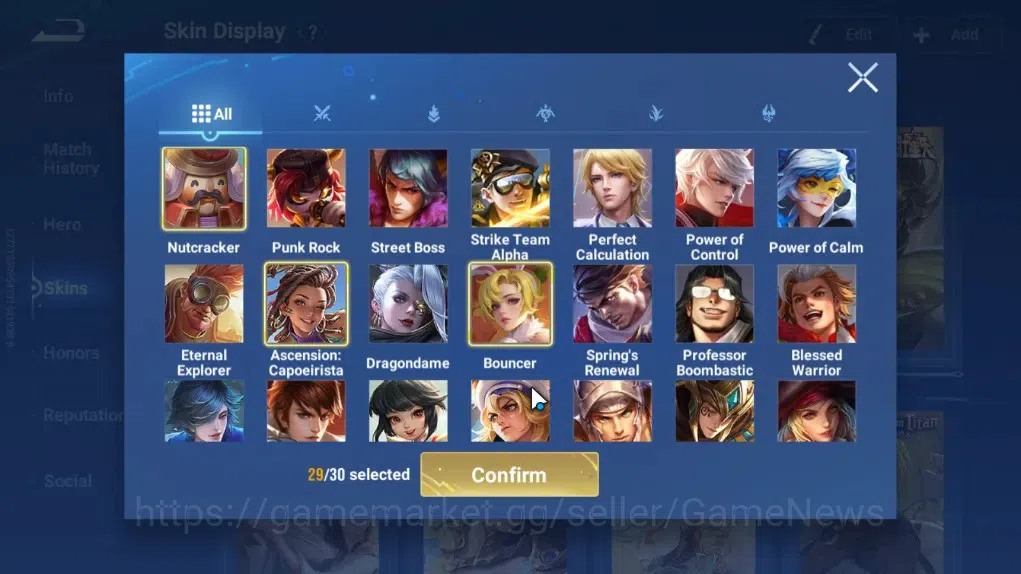 Honor of Kings Accounts Rare Skin Hero 113 Skin 97|Legend Lam,Yao,KIC Luna,Limited Yuhuan,SaintSeiya Gold Leo,GM 10