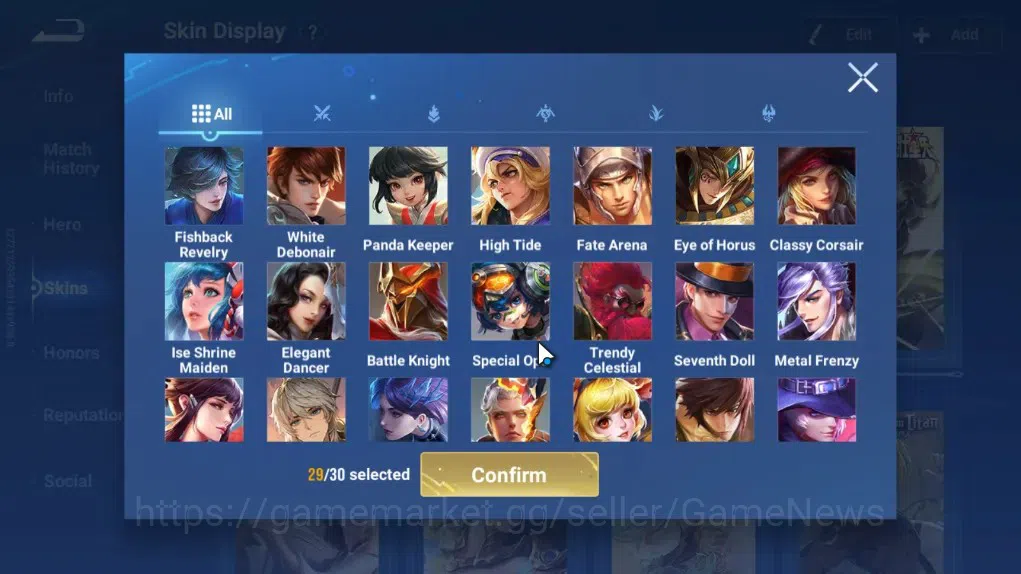 Honor of Kings Accounts Rare Skin Hero 113 Skin 97|Legend Lam,Yao,KIC Luna,Limited Yuhuan,SaintSeiya Gold Leo,GM 11