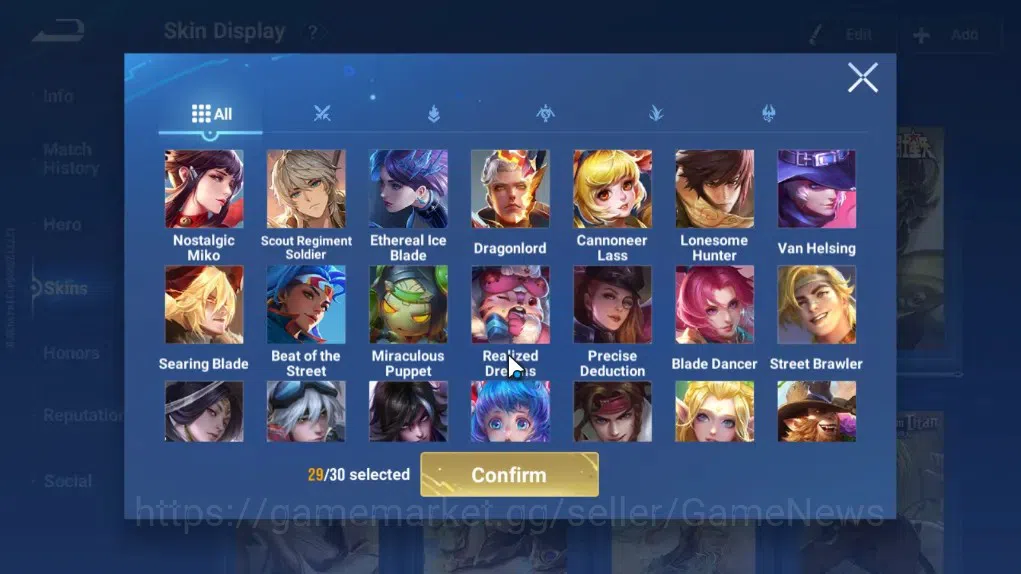 Honor of Kings Accounts Rare Skin Hero 113 Skin 97|Legend Lam,Yao,KIC Luna,Limited Yuhuan,SaintSeiya Gold Leo,GM 12