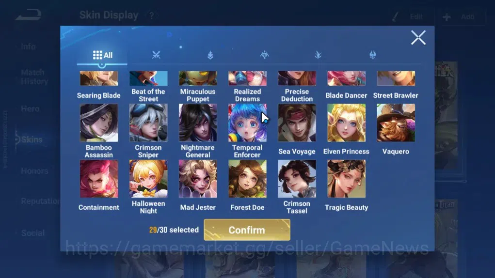 Honor of Kings Accounts Rare Skin Hero 113 Skin 97|Legend Lam,Yao,KIC Luna,Limited Yuhuan,SaintSeiya Gold Leo,GM 13