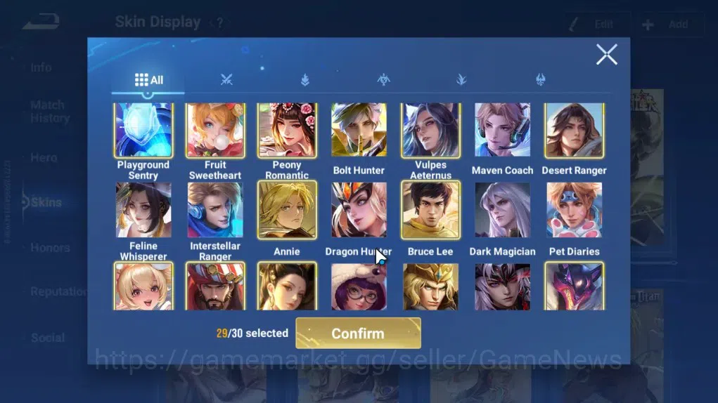 Honor of Kings Accounts Rare Skin Hero 113 Skin 97|Legend Lam,Yao,KIC Luna,Limited Yuhuan,SaintSeiya Gold Leo,GM 8