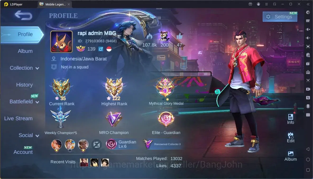 Mobile Legends: Bang Bang Accounts Global|Hero 139|Skin 317|Renowned|KOF Karina|Lucky image 19