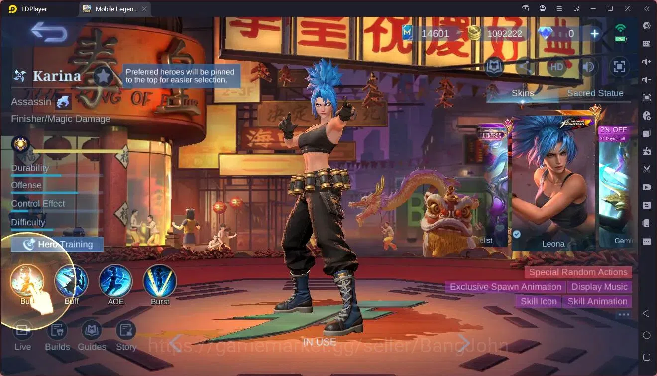 Mobile Legends: Bang Bang Accounts Global|Hero 139|Skin 317|Renowned|KOF Karina|Lucky image 8