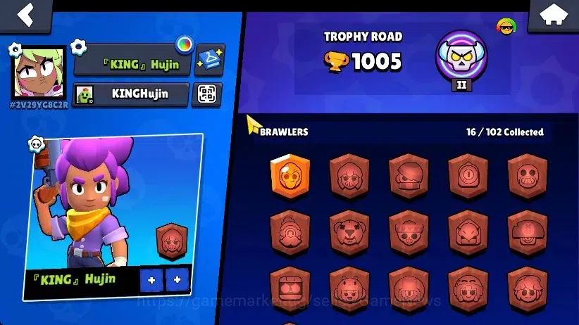 Brawl Stars Accounts 1005 Trophy|40 Gem|16 Brawlers 3 Max Lvl [Gus,Colt,Shelly] 6 Epic| 1 Rare Skins |CN ON|Take Email|BRS938 15