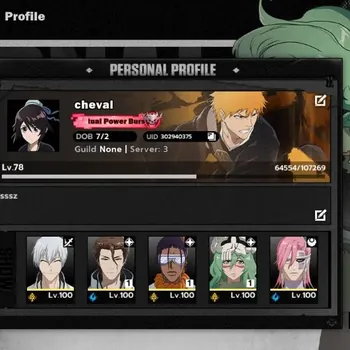 BLEACH: Soul Resonance Accounts Nuverse SEA |Lv 78|16 SSR 14 Sign (Urahara B4,Ichigo Bankai B2,Nalliel B1,Aizen B1,Ulquorra