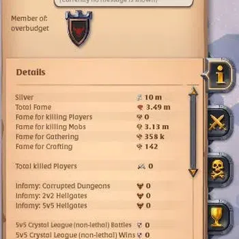 Albion Online Accounts Others ASIA | 3,49M Total Fame - 10M Silver | T8 Ore Miner | T7 Sowrd & Torch Build | Mount Skin