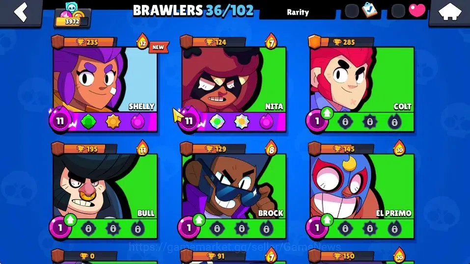 Brawl Stars Accounts 3972 Trophies, 36 Brawlers, 7 Max Lvl , 3 Mythic [ image 7