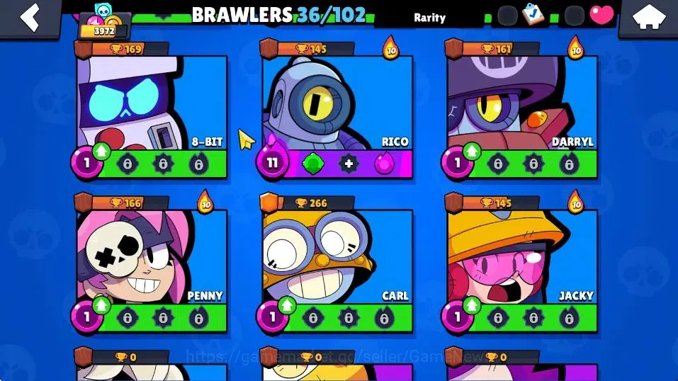 Brawl Stars Accounts 3972 Trophies, 36 Brawlers, 7 Max Lvl , 3 Mythic [ image 9