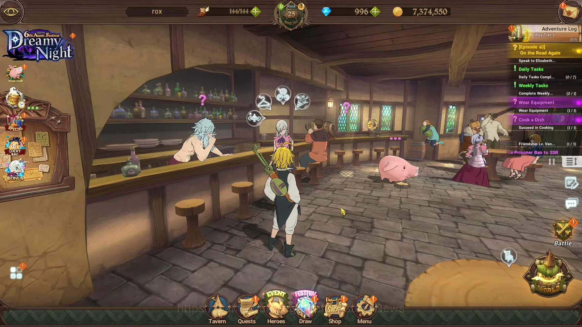 The Seven Deadly Sins: Grand Cross Accounts Asia|840K CC|Starter Ch4|996 DM|1 UR+Collab Fire F image 1