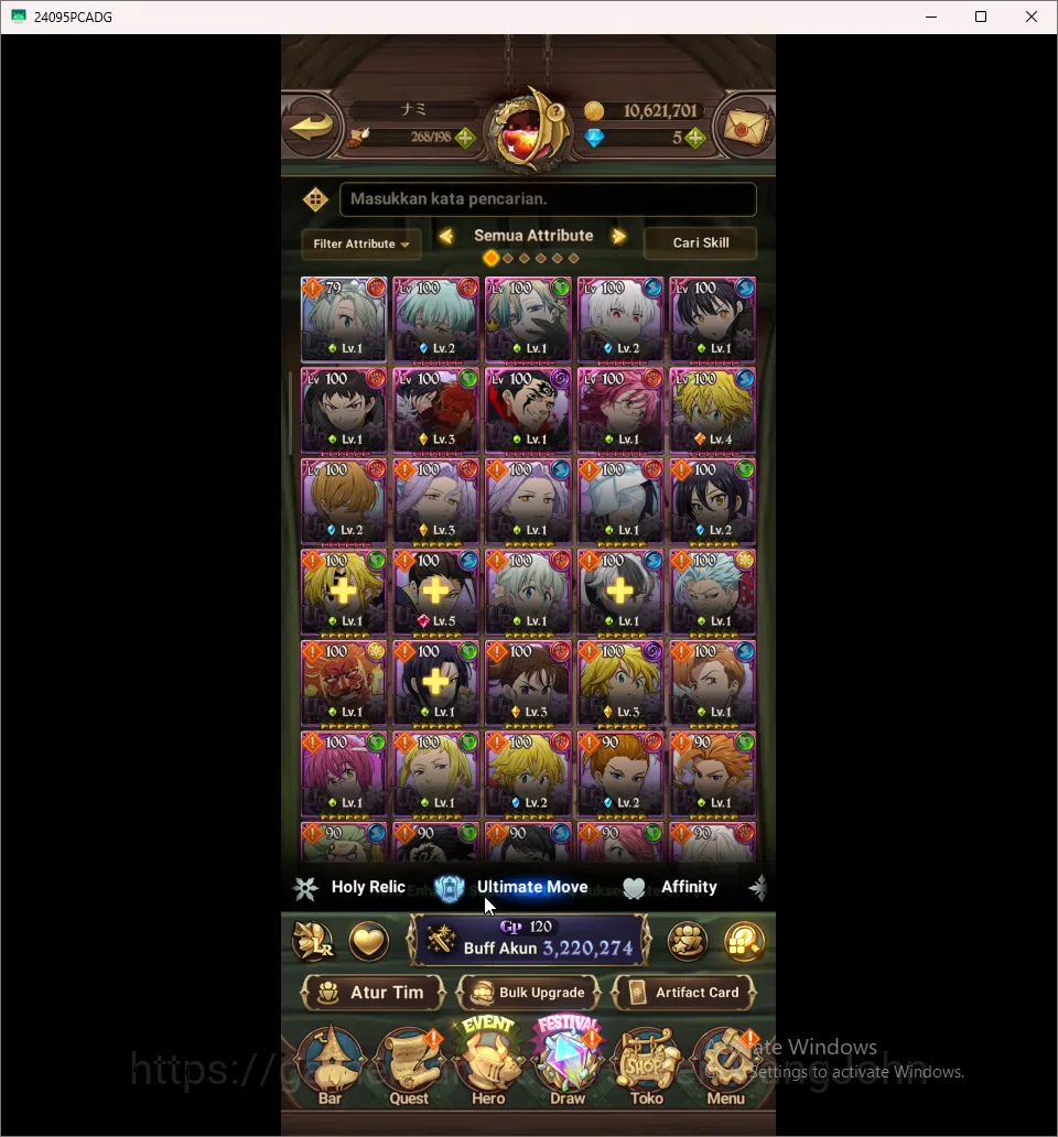 The Seven Deadly Sins: Grand Cross Accounts Others ASIA | 3.2M CC | 1 LR Elizabet 5 UR Salos Merlin&Esca 3/6 ODK WKGowter 2