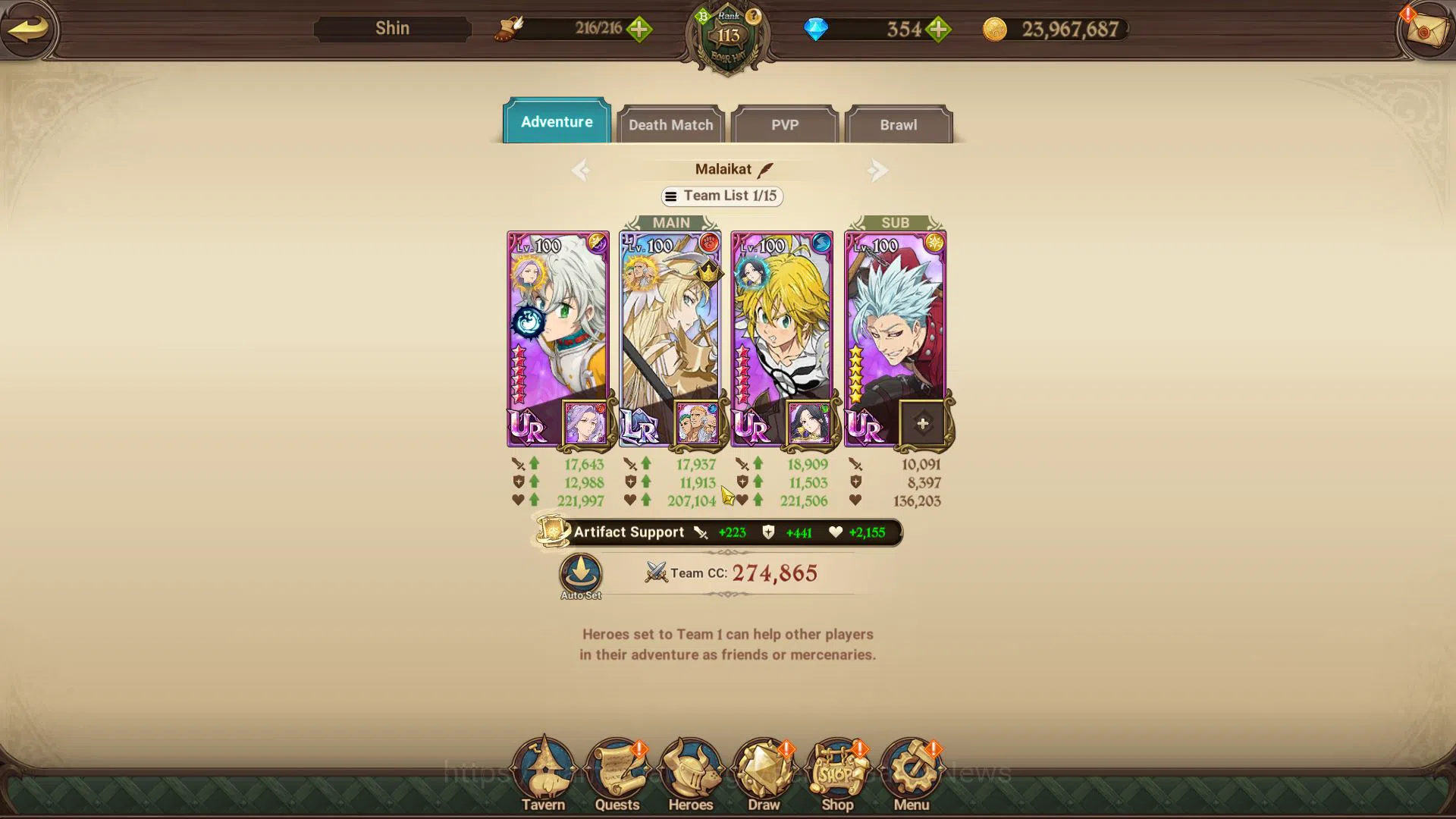 The Seven Deadly Sins: Grand Cross Accounts Midgame Asia|5,1 M CC|354 DM+190 LS|2 LR+9 UR+Collab[Fire 5