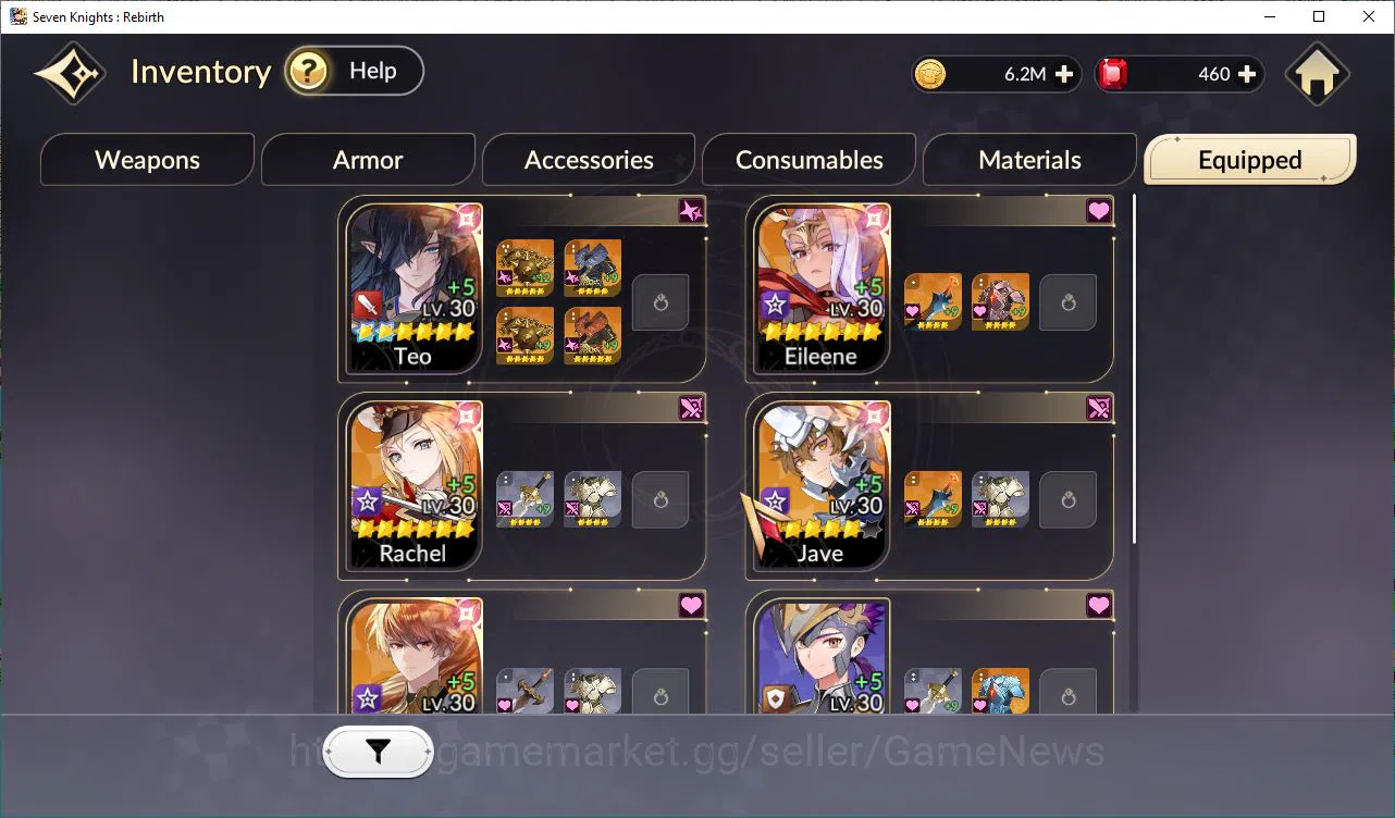 Seven Knights Re:Birth Accounts [Re;BIRTH] Global | 8 Legendary (TeoT2, Eileene*6, image 4