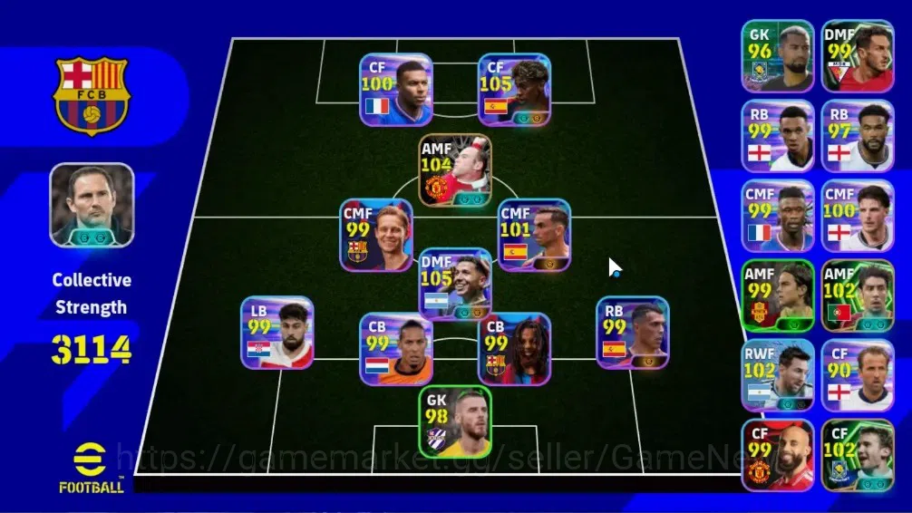eFootball Accounts Legends & Iconic Players Android|6 Show Time Enzo Fernandez,Lamine Yamal,Lionel Messi|3 Epic Wayne 1