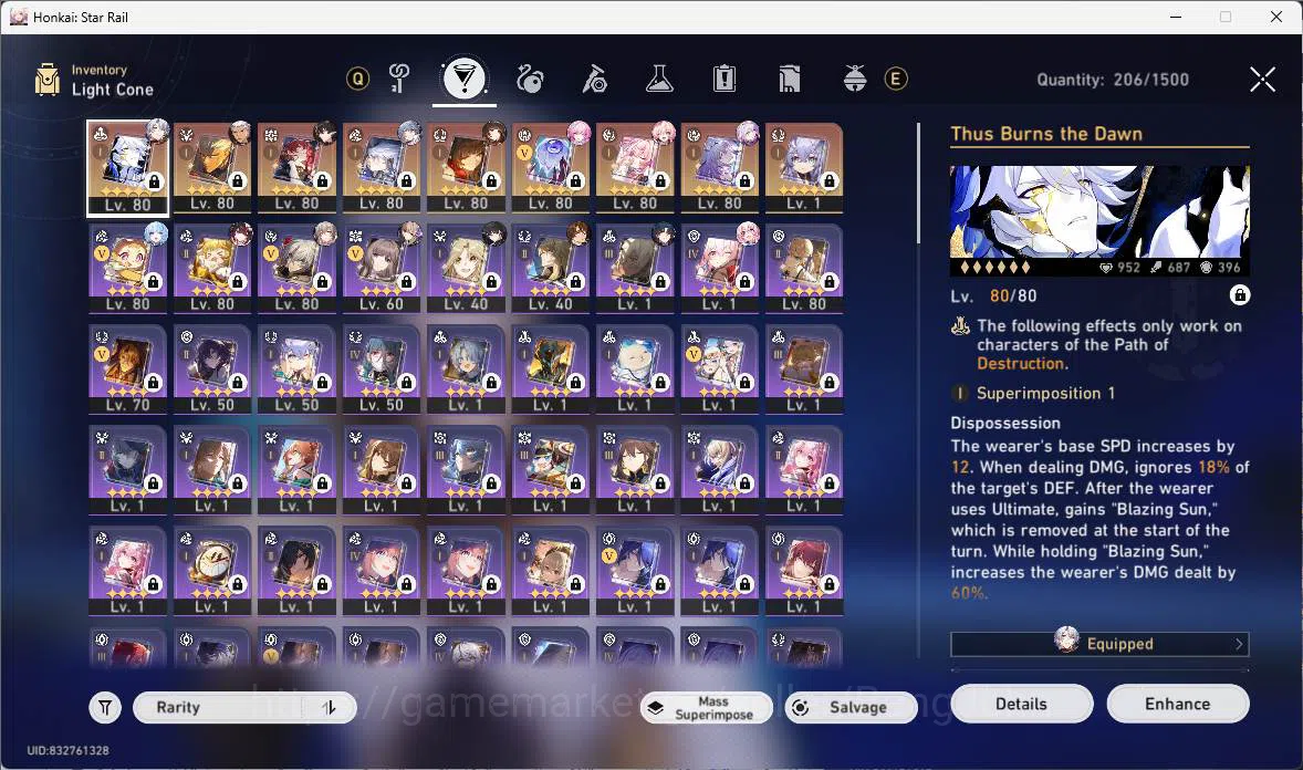 Honkai Star Rail Accounts ASIA|TL69|13limit|Premteam(PhainonE2+sign,castoric image 6