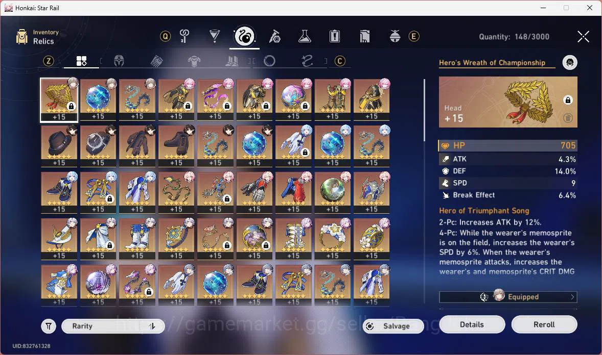 Honkai Star Rail Accounts ASIA|TL69|13limit|Premteam(PhainonE2+sign,castoric image 7