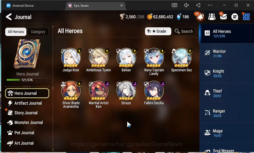 Epic Seven Accounts GLOBAL Unverif|New Era|9 ML(Belian,A Tywin,Straze, image 11