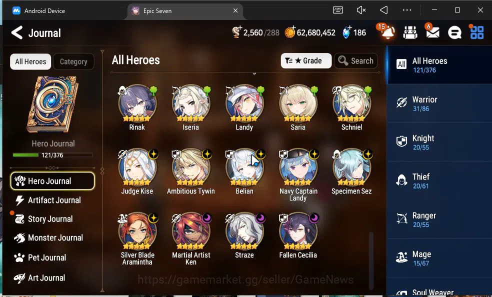 Epic Seven Accounts GLOBAL Unverif|New Era|9 ML(Belian,A Tywin,Straze, image 13