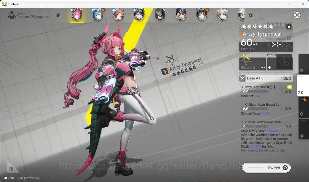 Arknights: Endfield Accounts ASIA, LVL 36, Yvonne sign, Ardelia sign p1, Tangta image 10