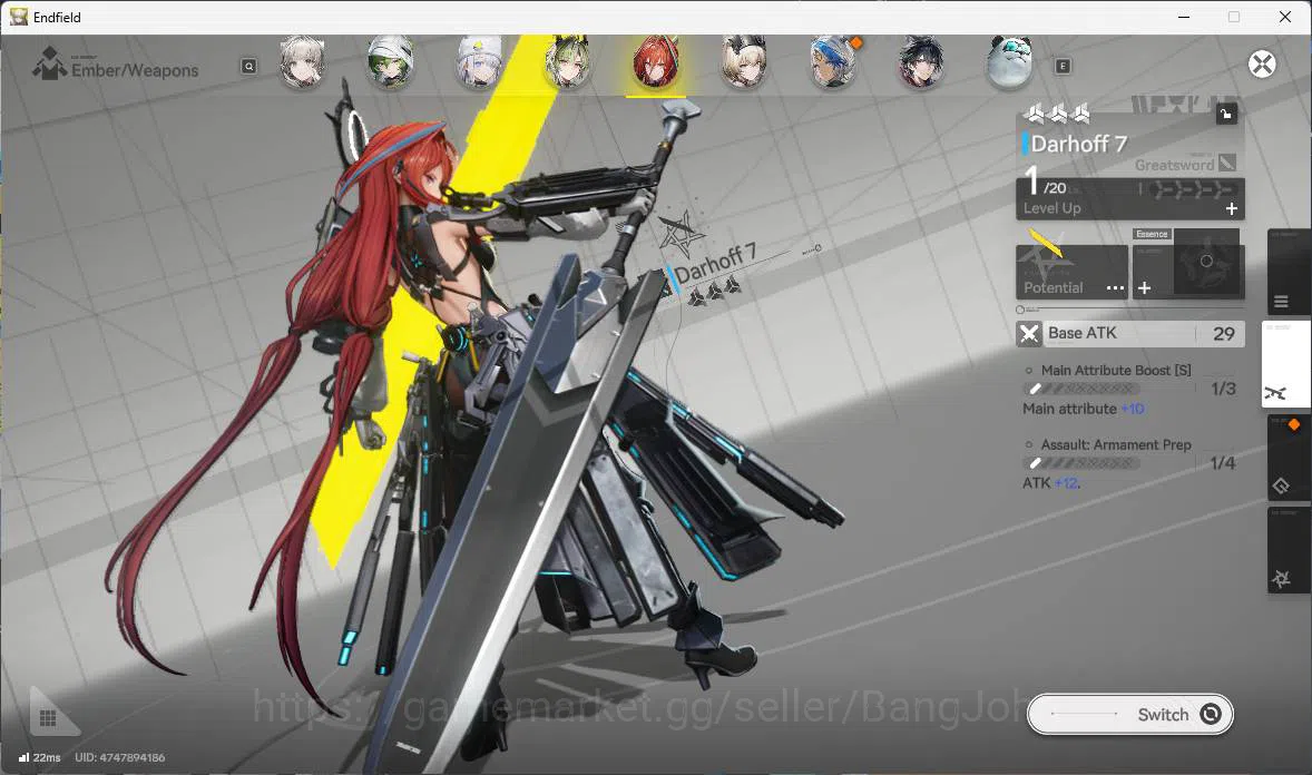 Arknights: Endfield Accounts ASIA, LVL 36, Yvonne sign, Ardelia sign p1, Tangta image 14