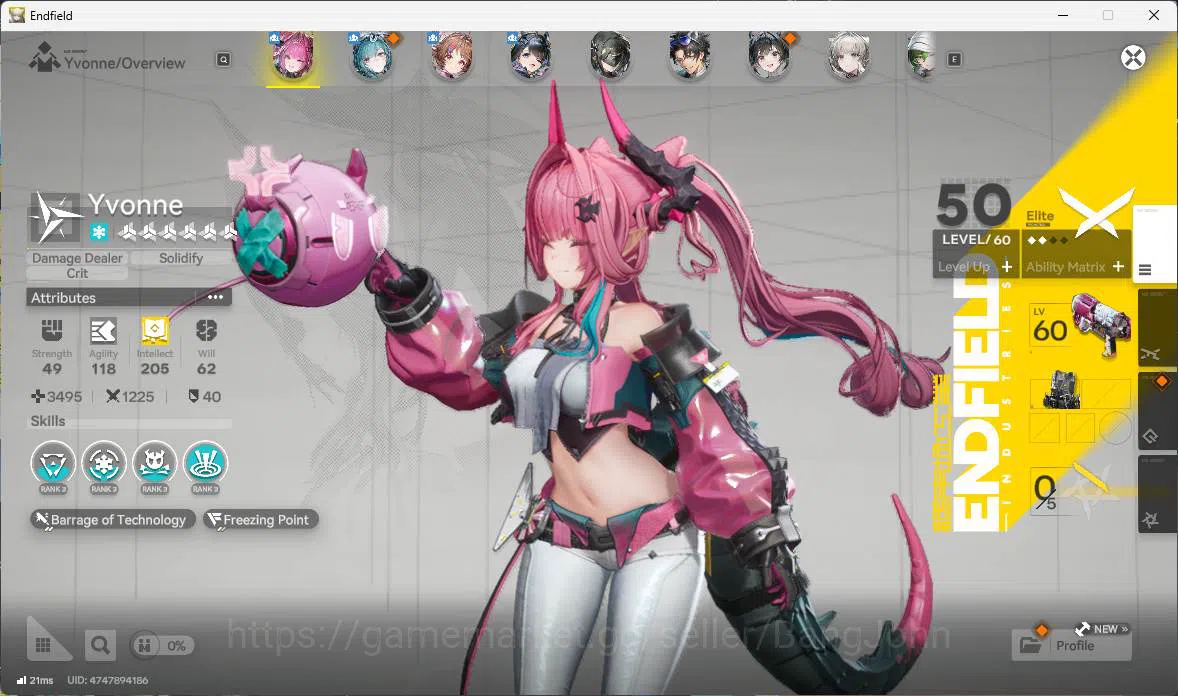 Arknights: Endfield Accounts ASIA, LVL 36, Yvonne sign, Ardelia sign p1, Tangta image 4