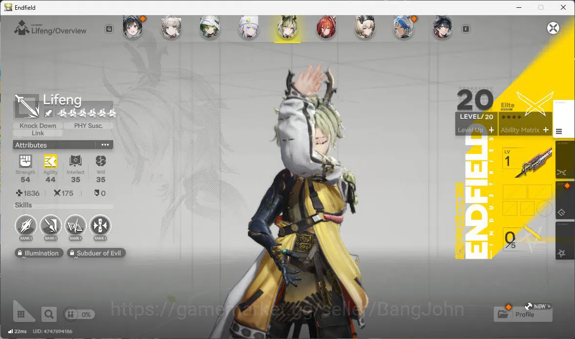 Arknights: Endfield Accounts ASIA, LVL 36, Yvonne sign, Ardelia sign p1, Tangta image 7