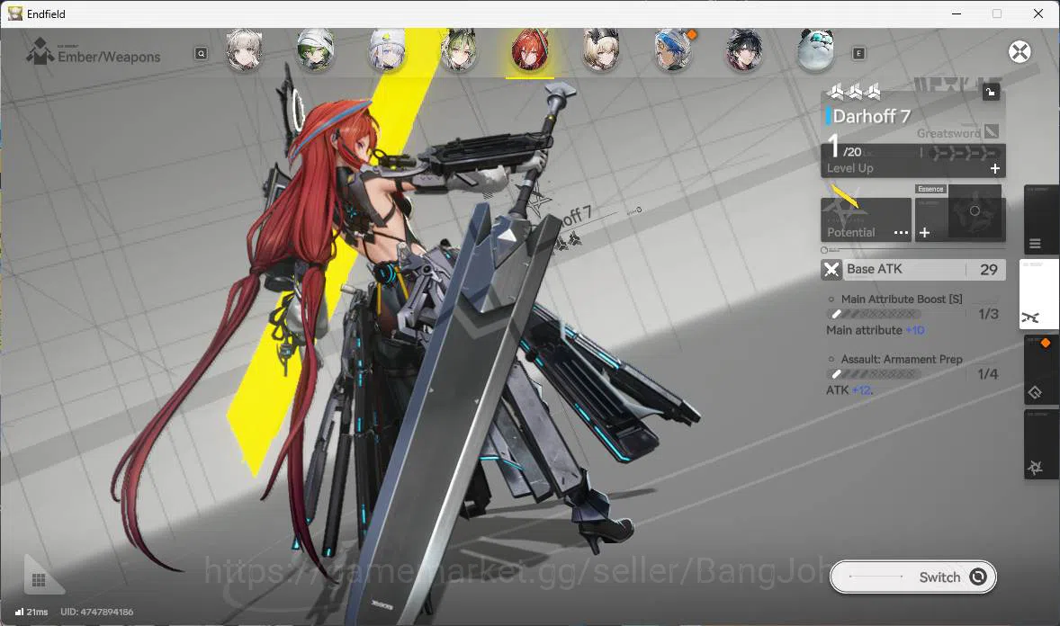 Arknights: Endfield Accounts ASIA, LVL 36, Yvonne sign, Ardelia sign p1, Tangta image 9