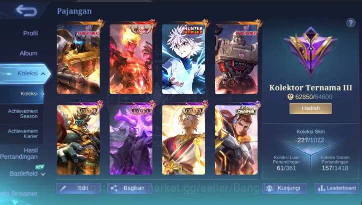 Mobile Legends: Bang Bang Accounts Hero 113 | Skin 227 | Legend Valir, HxH Harit, Tra image 2