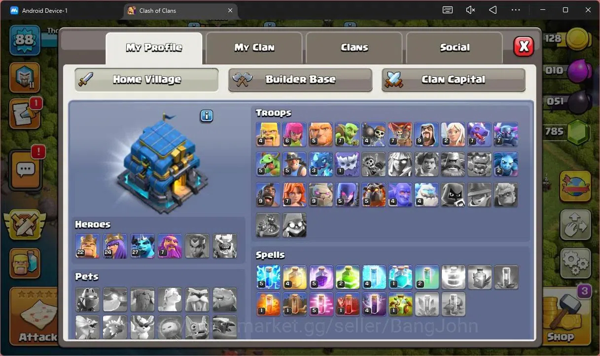 Clash of Clans Accounts Global | TH 12-BH 7 | LVL 88 | HH 6 | BK 22, AQ 24 image 2