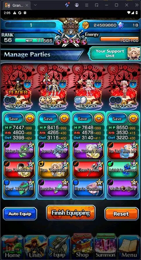 Grand Summoners Accounts Global | Rank 56|Illya TW,Summer Illya TW,Sublime image 8