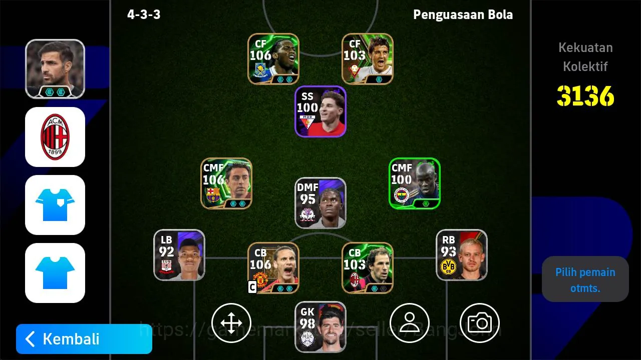eFootball Accounts Legends & Iconic Players Mobile|PW 3136|Xavi Epic,Xabi Alonso Epic,Didier Drogba Epic,Franco Baresi 1