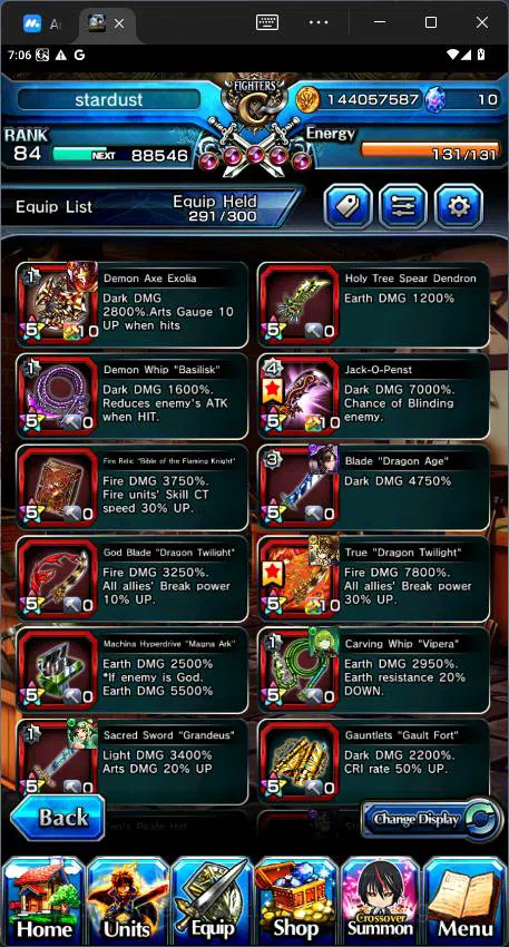 Grand Summoners Accounts Others GLOBAL|5 Ascend|Rank 84| Combat Milim, Demon Lord Vox, Yamada Sagiri, DIablo,etc|Check 10