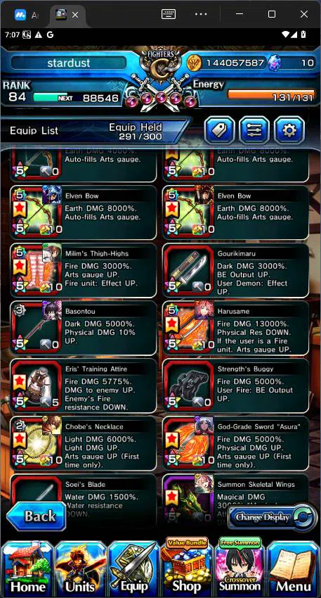 Grand Summoners Accounts Others GLOBAL|5 Ascend|Rank 84| Combat Milim, Demon Lord Vox, Yamada Sagiri, DIablo,etc|Check 12