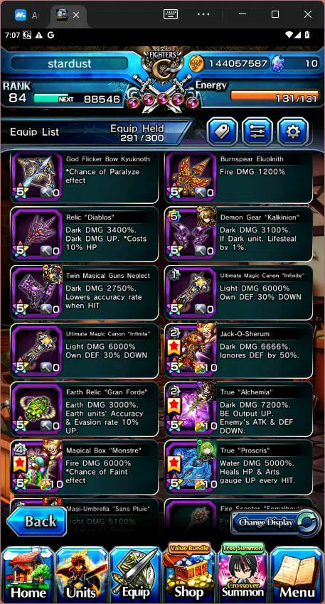 Grand Summoners Accounts Others GLOBAL|5 Ascend|Rank 84| Combat Milim, Demon Lord Vox, Yamada Sagiri, DIablo,etc|Check 13