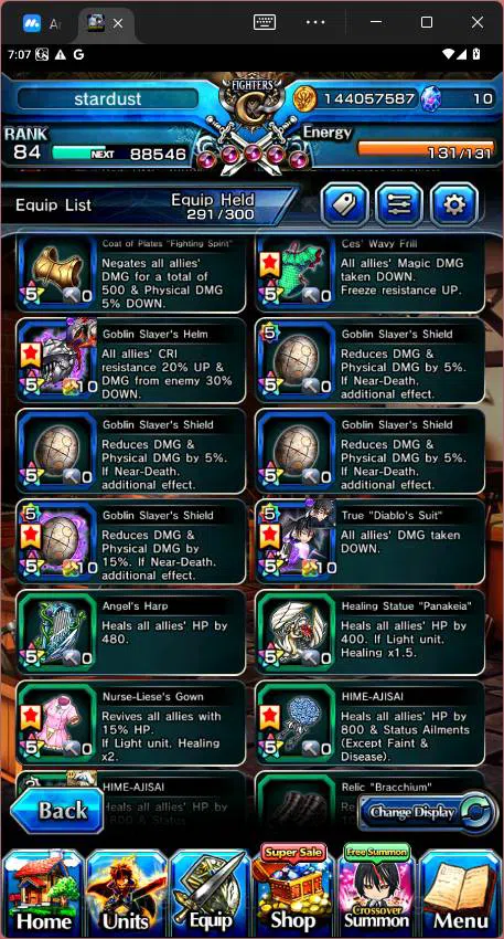 Grand Summoners Accounts Others GLOBAL|5 Ascend|Rank 84| Combat Milim, Demon Lord Vox, Yamada Sagiri, DIablo,etc|Check 16