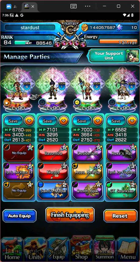Grand Summoners Accounts Others GLOBAL|5 Ascend|Rank 84| Combat Milim, Demon Lord Vox, Yamada Sagiri, DIablo,etc|Check 5