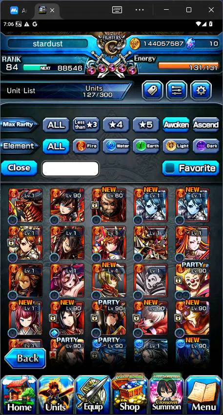 Grand Summoners Accounts Others GLOBAL|5 Ascend|Rank 84| Combat Milim, Demon Lord Vox, Yamada Sagiri, DIablo,etc|Check 7