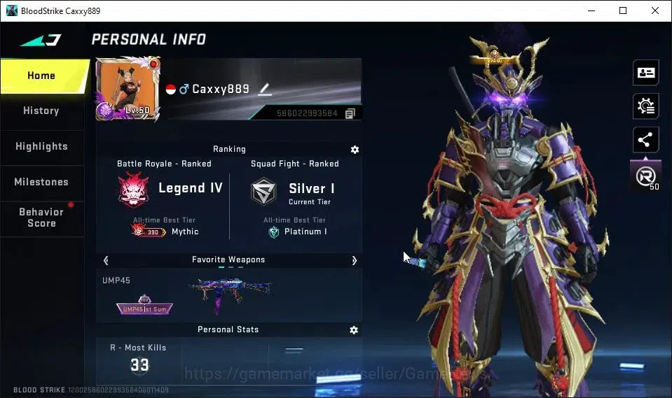 Blood Strike Accounts ASIA|2 ETERNAL[ZERO-Oda,DEagle]|Melee ULTRA BUTTER image 2